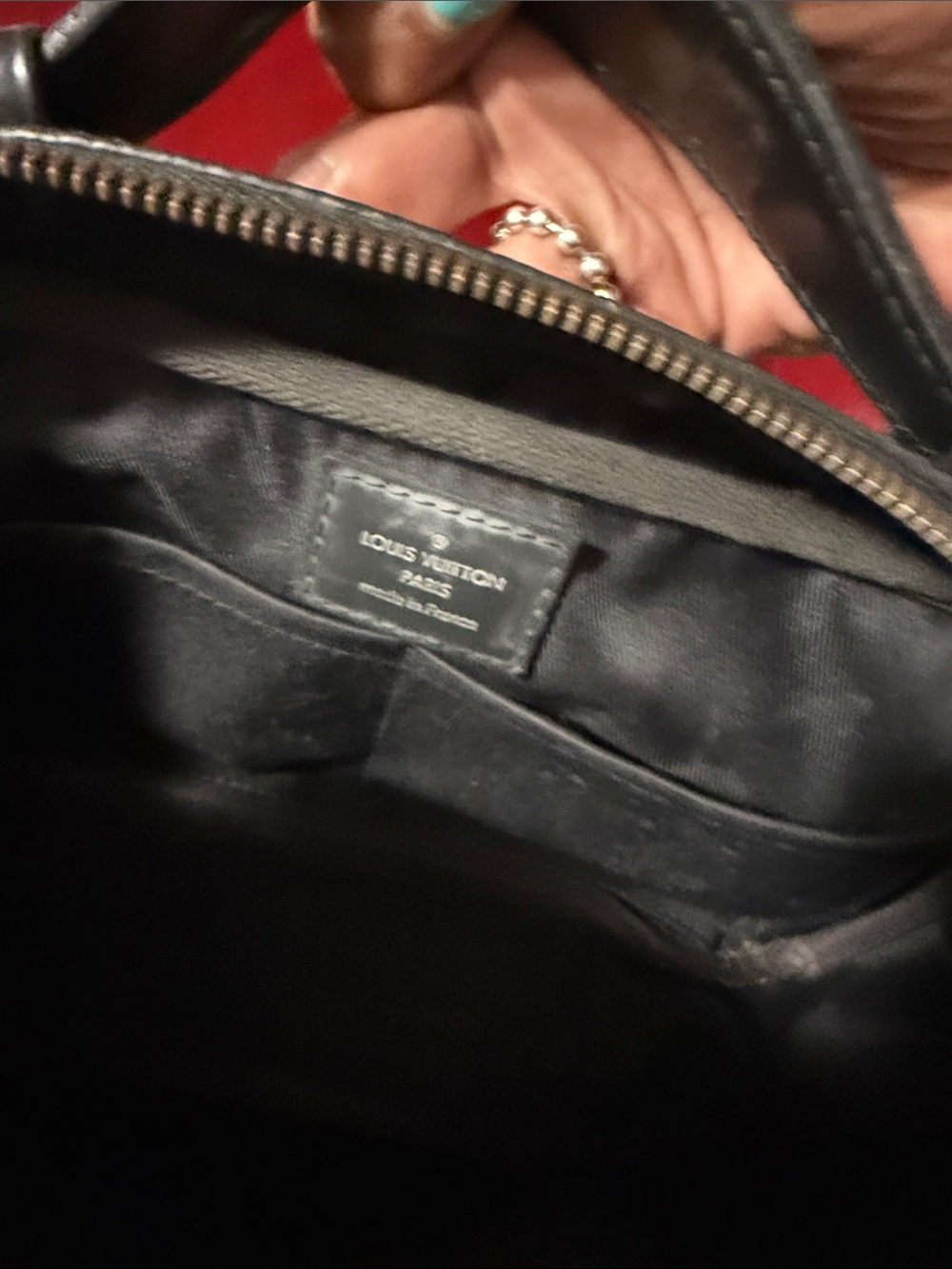 Louis Vuitton Men's Black Monogram Toiletry Pouch with Silver Hardware no strap - Picture 11 of 12